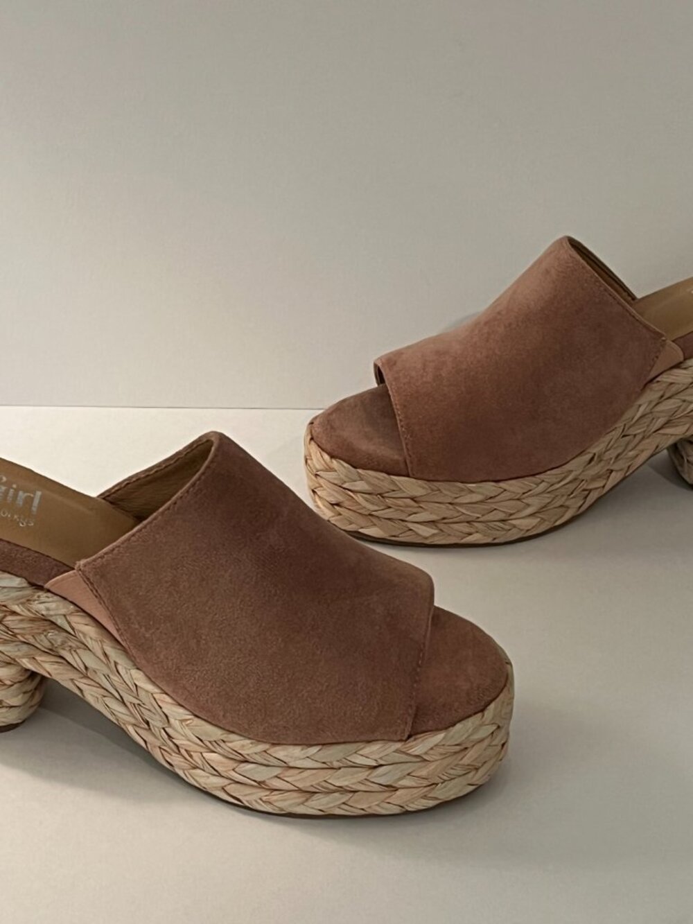 Hey Girl by Corkys Slip On Jute Braided Platform Faux Suede Sandals Size 9 NWOB - Picture 7 of 14